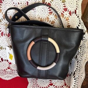 Hobo Black Leather Shoulder Bag NWT